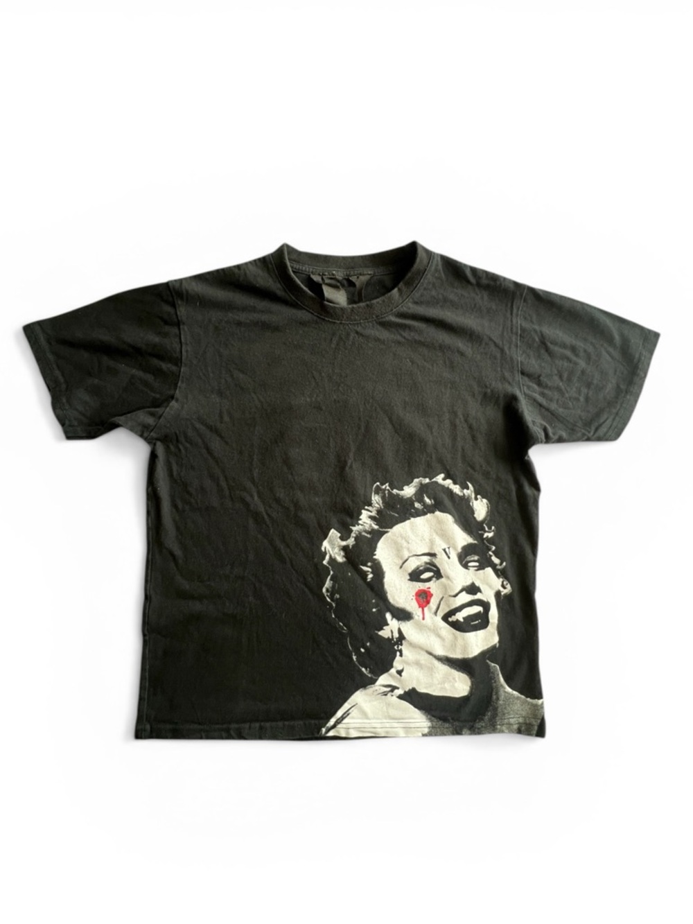 Vlone Marilyn Monroe Vampire black graphic rapper cotton Tee Sz M
